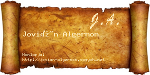 Jovián Algernon névjegykártya